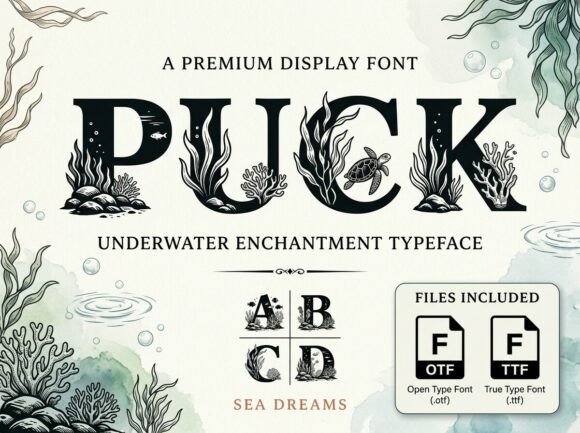 Puck: Underwater Enchantment Typography