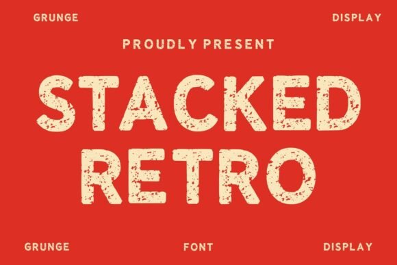 Stacked Retro: The Bold Grunge Font for High-Impact Design
